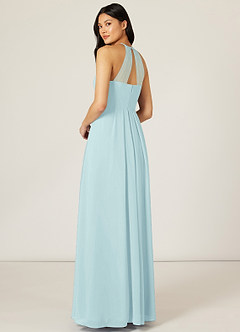 Azazie Sarah Bridesmaid Dresses Sea Glass Empire Pleated Chiffon Dress image5