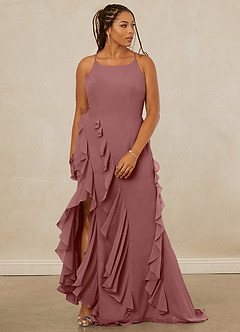 Christian Siriano Bridal for Azazie 1006 Bridesmaid Dresses Desert Rose Mermaid Ruched Chiffon Dress image10
