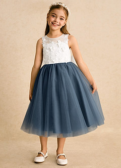 Azazie Lina Flower Girl Dresses Ivory Neptune Ball-Gown Lace Dress image5