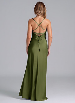 Azazie Seema Bridesmaid Dresses Olive Mermaid Corset Stretch Satin Dress image7