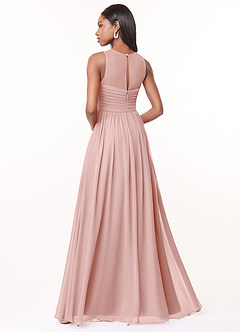 Azazie Nina Bridesmaid Dresses Powder Pink A-Line Pleated Chiffon Dress image2