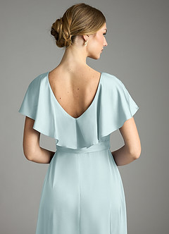 Azazie Lainey Vestidos de damas de honor Vestido de Neblina de Satén Elástico de Corte en A con Con bolsillos image2