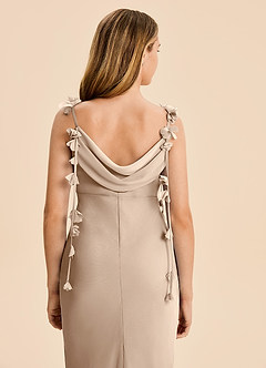 Azazie Trinity Junior Taupe Mermaid Pleated Chiffon Dress image5