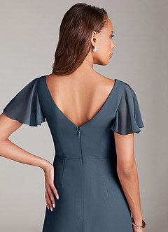 Azazie Soren Bridesmaid Dresses Neptune A-Line Ruched Chiffon Dress image7