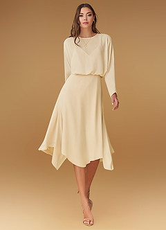 azazie-Blush Mark Power of Love Champagne Midi Dress