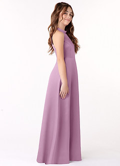 Azazie Laurel Junior Wisteria A-Line Stretch Satin Dress image2