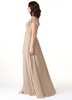 Azazie Omari Bridesmaid Dresses Taupe A-Line Chiffon Dress image6