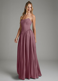 Azazie Arden Bridesmaid Dresses Amethyst A-Line Corset Stretch Satin Dress image5