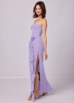 Barbie ♥ Azazie Bridesmaid Dresses Lilac Sheath Strapless Chiffon Convertible Dress image8