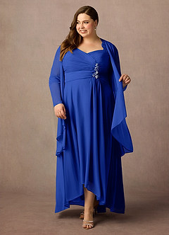 Azazie Anne Mother of the Bride Dresses Royal Blue Sheath Sweetheart Sequins Lace Dress image10