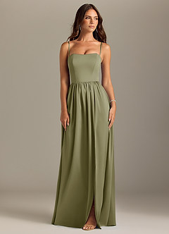 Azazie Calianna Bridesmaid Dresses Pistachio A-Line Off the Shoulder Stretch Satin Convertible Dress image8
