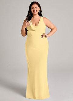 Azazie Rylina Bridesmaid Dresses Butter Mermaid Pleated Chiffon Dress image10