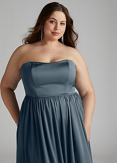 Azazie Morana Bridesmaid Dresses Twilight A-Line Off the Shoulder Stretch Satin Convertible Dress image19