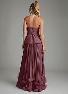 Azazie Alex Bridesmaid Dresses Sangria A-Line Corset Chiffon Dress image6
