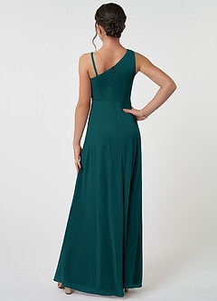 Azazie Brooke Junior Peacock A-Line Pleated Mesh Dress image2