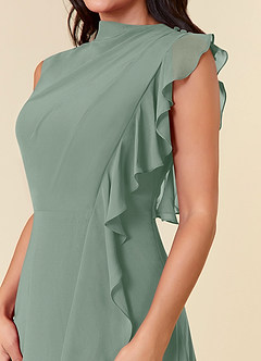 Azazie Narine 신부의 어머니 드레스 A라인 주름진 쉬폰 플로어 길이 드레스 image5