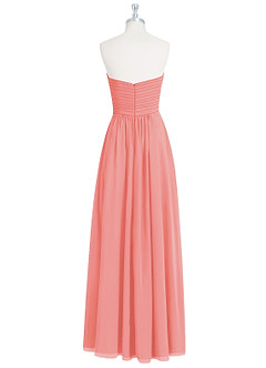 Azazie Yazmin Bridesmaid Dresses Coral A-Line Sweetheart Neckline Chiffon Convertible Dress image9