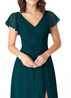 Azazie Omari Bridesmaid Dresses Pine A-Line Chiffon Dress image5