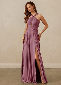 Christian Siriano Bridal for Azazie 1009 Bridesmaid Dresses Vintage Mauve A-Line Pleated Chiffon Dress image8