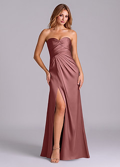 Azazie Sabrine Final Sale Amethyst A-Line Sweetheart Neckline Stretch Satin Dress image1