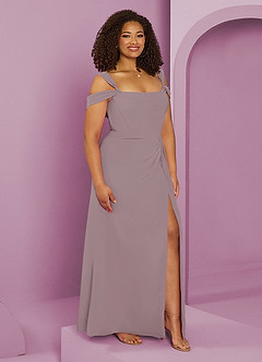 Barbie ♥ Azazie Bridesmaid Dresses Dusk A-Line Off the Shoulder Chiffon Dress image10