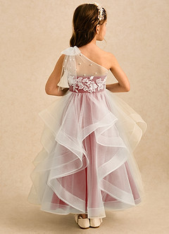 Azazie Zoey Flower Girl Dresses Antique Rose Ball-Gown Lace Tulle Dress image2