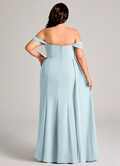 Azazie Amyra Jurken voor bruidsmeisjes Converteerbaar Jurk van Chiffon met Kolom Off the Shoulder De Nevel image14