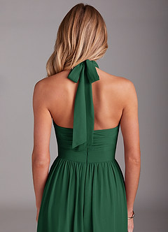 Azazie Avary Bridesmaid Dresses Dark Green A-Line Pleated Chiffon Dress image7