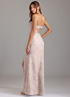 Azazie Leonis Vestidos de damas de honor Vestido de Rosa Rubor de Devorado Floral de Corte Recto Convertible con Sin tirantes image3