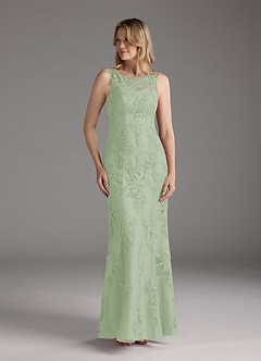 Azazie Whilhelmina vestidos de madre de la novia Vestido de Salvia Polvorienta de Gasa de Sirena con Encaje image5