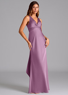 Azazie Hati Brudtärnklänningar Klä av Sjöjungfru i Stretch Satin Blåregn image4