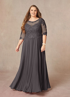Azazie Corinne Mother of the Bride Dresses Steel Grey A-Line Sequins Chiffon Dress image8