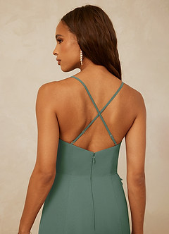 Christian Siriano Bridal for Azazie 1006 Bridesmaid Dresses Eucalyptus Mermaid Ruched Chiffon Dress image7