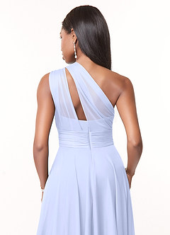 Azazie Charlize Brautjungfernkleider A-Linie One-Shoulder Gittergewebe Kleid Lavendel image4