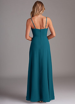 Azazie Breonna Abiti da Damigella Abito A-Line in Chiffon Scollo a Cuore Blu Inchiostro image2