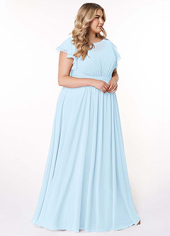 Azazie Daphne vestidos de dama de honor modestos Vestido de Corte En A Volantes Hasta el suelo Gasa image10