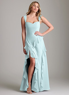 Azazie Sloane Bridesmaid Dresses Mist A-Line Sweetheart Neckline Chiffon Dress image3