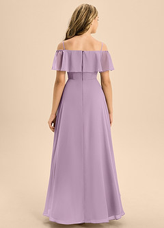 Azazie Maggie Junior Wisteria A-Line Off the Shoulder Chiffon Dress image6