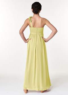 Azazie Flower Junior Agave A-Line Pleated Chiffon Dress image2