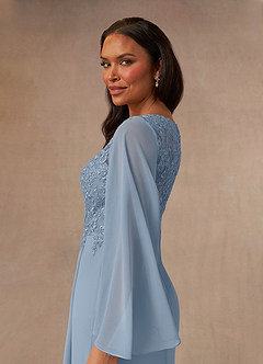 Azazie Perry Mother of the Bride Dresses Mermaid V-Neck Lace Chiffon Floor-Length Dress image5