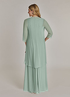 Azazie Manuella Mother of the Bride Dresses Agave A-Line V-Neck Pleated Chiffon Dress image8