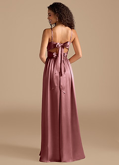 Azazie Zeya Bridesmaid Dresses Vintage Mauve A-Line Pleated Metallic Satin Dress image2