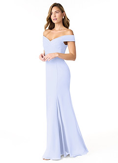 Azazie Lecia Brautjungfernkleider Wandelbar Empire Schulterfrei, plissiert Chiffon Kleid Lavendel image3