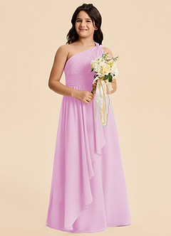 Azazie Skye Junior Candy Pink A-Line Pleated Chiffon Dress image5