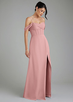 Azazie Cece Bridesmaid Dresses Dusty Rose A-Line Off the Shoulder Chiffon Dress image5