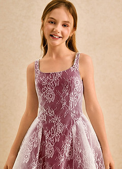 Azazie Cubbie Girls Formal Flower Girl Dresses Burgundy A-Line Lace Dress image6