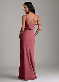 Azazie Madelyn Bridesmaid Dresses Merlot Mermaid One Shoulder Chiffon Convertible Dress image2