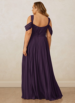 Christian Siriano Bridal for Azazie 1013 Bridesmaid Dresses Plum A-Line Off the Shoulder Chiffon Dress image12