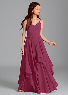 Azazie Karan Junior Abito A-Line in Chiffon Gelso image3