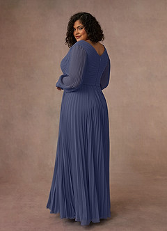 Azazie Zina Kleider für die Brautmutter A-Linie Plissee Chiffon Kleid Sturm image10